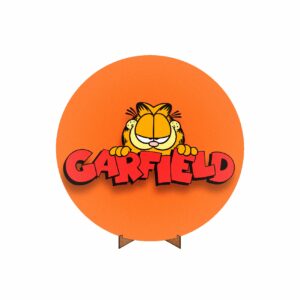 Painel Redondo Garfield Tecido 50cm X 50cm Com Suporte MDF 2