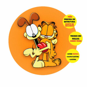 Painel Redondo Garfield Abre Fácil Tecido 1,50m X 1,50m GF03