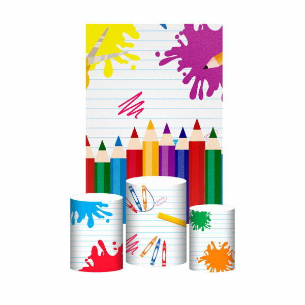 Kit Casado ABC Trio Capa Cilindro Retangular Tecido