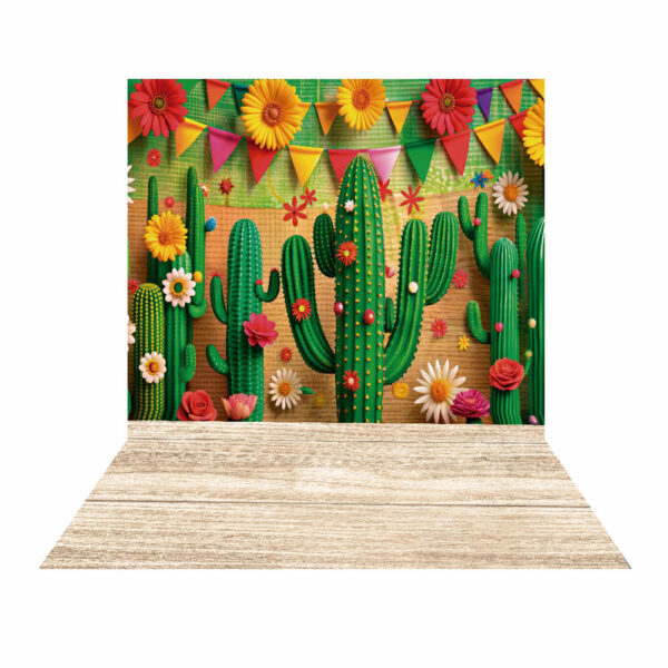 Fundo Fotográfico Cenário  Festa Junina Cactus Tecido 2,20m x 1,50m F982