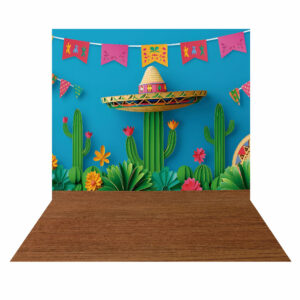 Fundo Fotográfico Cenário Festa Junina Cactus Tecido 2,20m x 1,50m F978