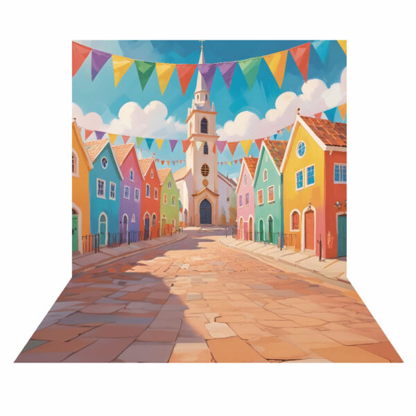 Fundo Fotográfico Cenário  Festa Junina Pintura Tecido 2,20m x 1,50m F975