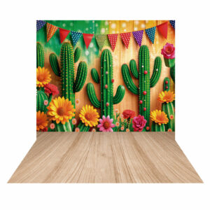 Fundo Fotográfico Cenário Festa Junina Cactus Tecido 2,20m x 1,50m F976