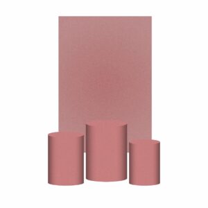 Kit Casado Rosa Blush Cor Lisa  Trio Capa Cilindro Retangular Tecido