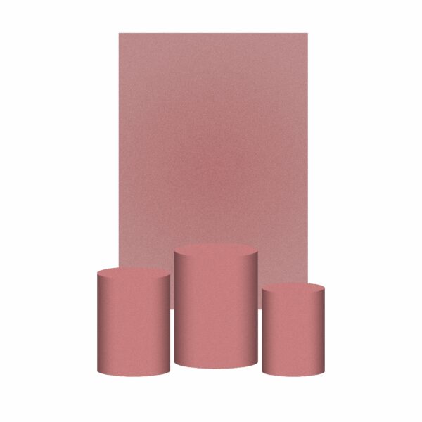 Kit Casado Rosa Blush Cor Lisa  Trio Capa Cilindro Retangular Tecido