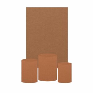 Kit Casado Bege classico Cor Lisa  Trio Capa Cilindro Retangular Tecido