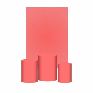 Kit Casado Rosa Frutily Cor Lisa  Trio Capa Cilindro Retangular Tecido