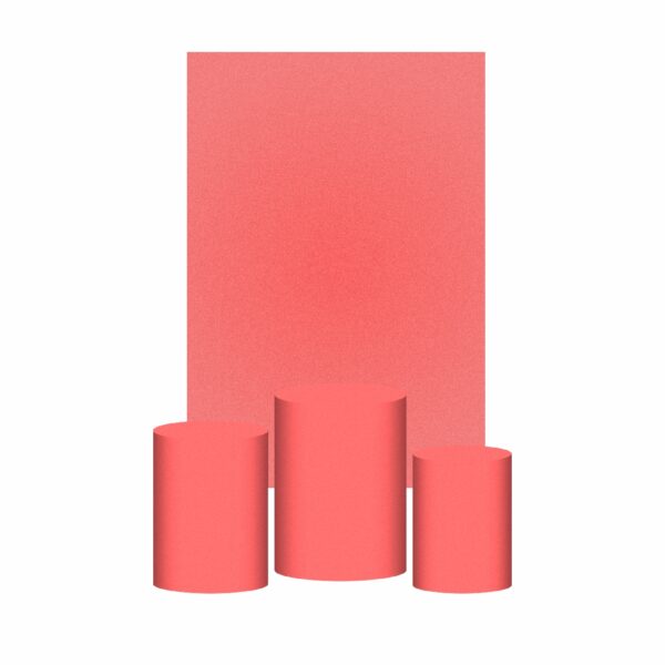 Kit Casado Rosa Frutily Cor Lisa  Trio Capa Cilindro Retangular Tecido