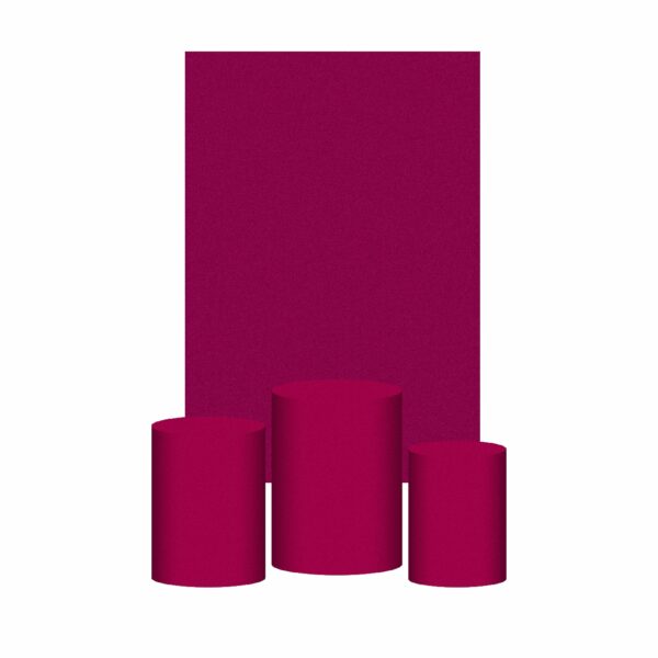 Kit Casado Rosa Choque Cor Lisa  Trio Capa Cilindro Retangular Tecido