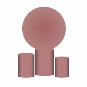 Trio Capa Cilindro + Painel Redondo 3D Rosa Blush 1,50m Veste Fácil