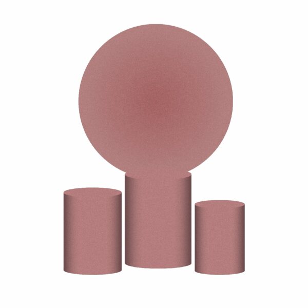 Trio Capa Cilindro + Painel Redondo 3D Rosa Blush 1,50m Veste Fácil