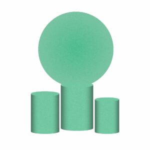 Trio Capa Cilindro + Painel Redondo 3D Verde Agua 1,50m Veste Fácil