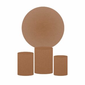 Trio Capa Cilindro + Painel Redondo 3D Bege Classico 1,50m Veste Fácil