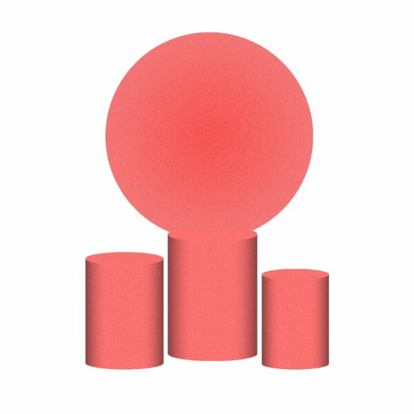 Trio Capa Cilindro + Painel Redondo 3D Rosa FRUTILY 1,50m Veste Fácil