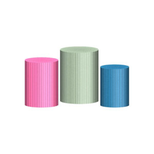 Trio Capa Cilindro Ripado Candy 3D Em Tecido Com Elástico 1