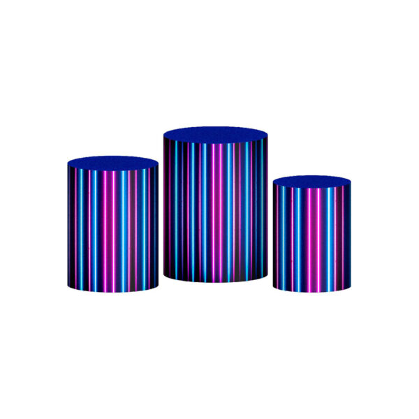 Trio Capa Cilindro Ripado Neon 3D Em Tecido Com Elástico 31