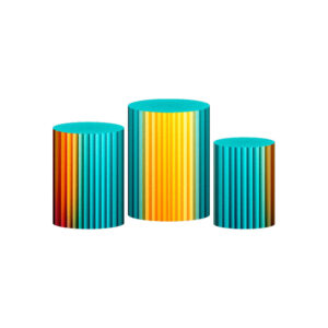 Trio Capa Cilindro Ripado Colorido 3D Em Tecido Com Elástico 30