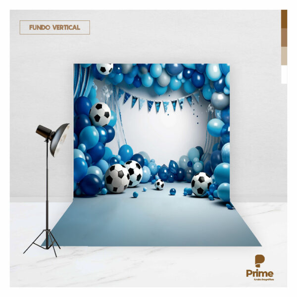 Fundo Fotográfico Cenário Esporte Futebol Balões Tecido 2,20m x 1,50m F964 - Image 2