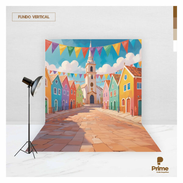 Fundo Fotográfico Cenário  Festa Junina Pintura Tecido 2,20m x 1,50m F975 - Image 2