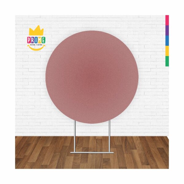 Painel Redondo 3D Rosa Blush Cor Lisa Tecido Sublimado 1,50m x 1,50m - Image 2