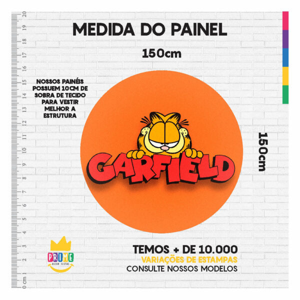 Painel Redondo 3D Garfield Abre Fácil 1,50m X 1,50m GF02 - Image 3