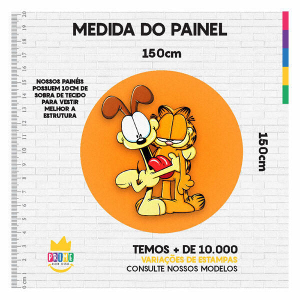 Painel Redondo 3D Garfield Abre Fácil 1,50m X 1,50m GF03 - Image 3