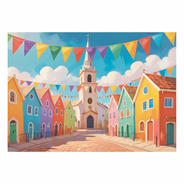 Fundo Fotográfico Cenário  Festa Junina Pintura Tecido 2,20m x 1,50m F975 - Image 3