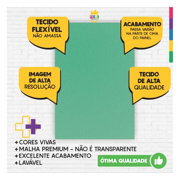 Painel de Festa Retangular 3D Verde Agua casadinho 1,75m x 2,20 Cor Lisa Tecido - Image 3
