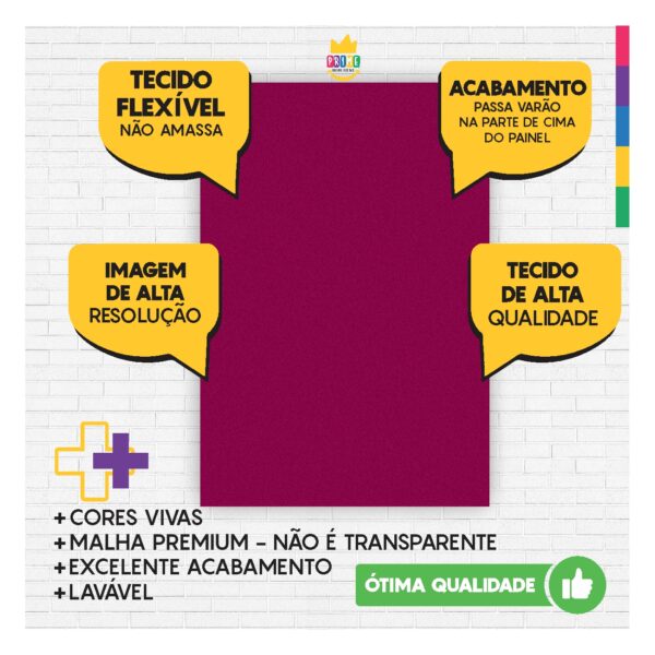 Painel de Festa Retangular 3D Rosa Choque casadinho 1,75m x 2,20 Cor Lisa Tecido - Image 3