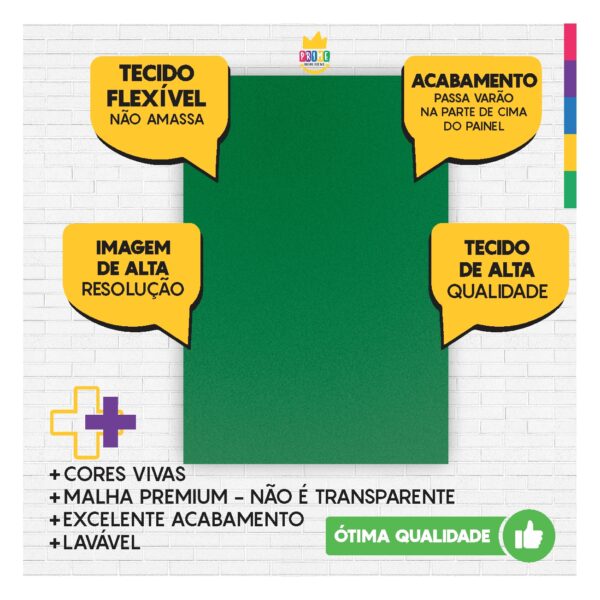 Painel de Festa Retangular 3D Verde Sinuca casadinho 1,75m x 2,20 Cor Lisa Tecido - Image 3