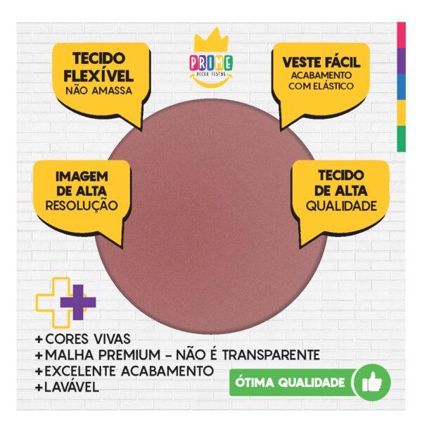Trio Capa Cilindro + Painel Redondo 3D Rosa Blush 1,50m Veste Fácil - Image 3