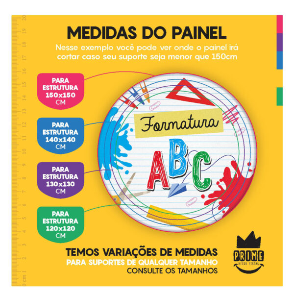 Trio Capa Cilindro + Painel Redondo 3D ABC 1,50m Veste Fácil - Image 4