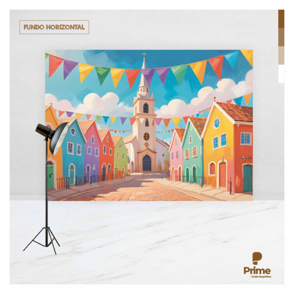 Fundo Fotográfico Cenário  Festa Junina Pintura Tecido 2,20m x 1,50m F975 - Image 4