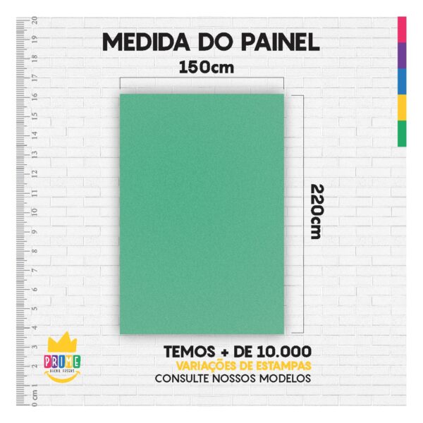 Painel de Festa Retangular 3D Verde Agua casadinho 1,75m x 2,20 Cor Lisa Tecido - Image 4