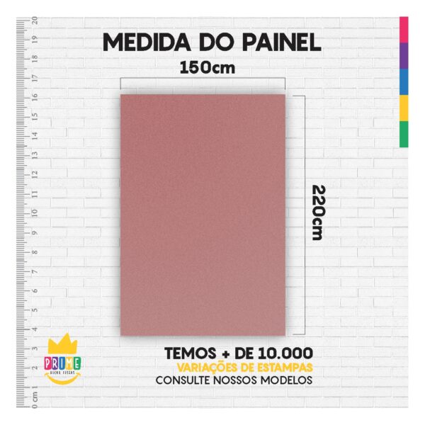 Painel de Festa Retangular 3D Rosa Blush casadinho 1,75m x 2,20 Cor Lisa Tecido - Image 4