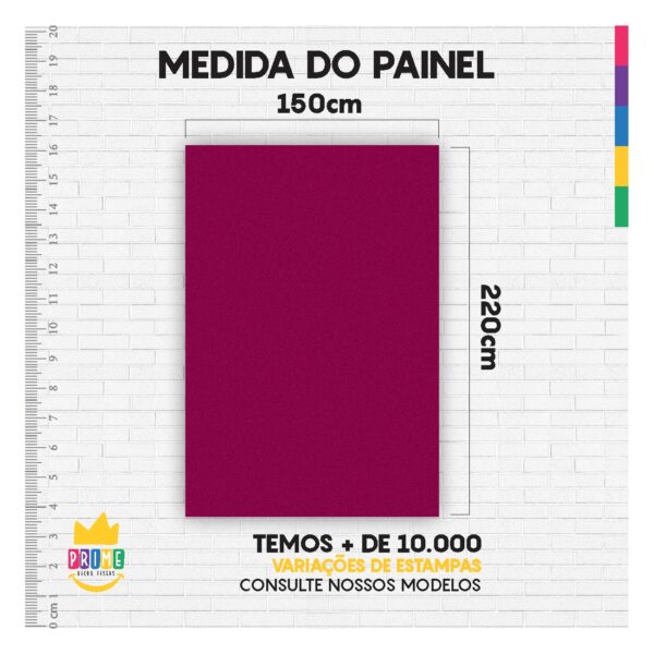 Painel de Festa Retangular 3D Rosa Choque casadinho 1,75m x 2,20 Cor Lisa Tecido - Image 4