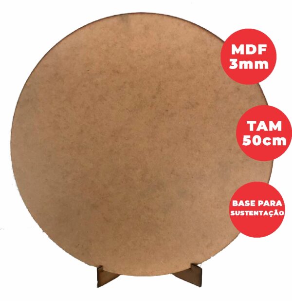 Painel Redondo 3D Abc Tecido 50cm X 50cm Com Suporte MDF - Image 3