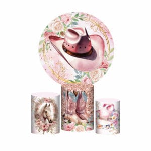 Trio Capa Cilindro + Painel Redondo 3D Boiadeira 1,50m Veste Fácil