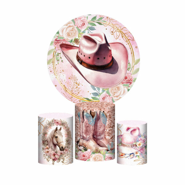 Trio Capa Cilindro + Painel Redondo 3D Boiadeira 1,50m Veste Fácil