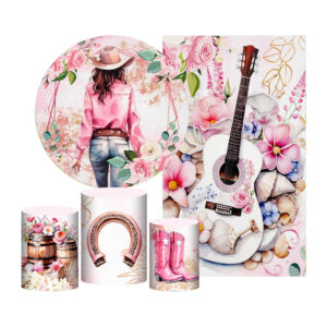 Kit Casado Boiadeira Painel Redondo Trio Capas Cilindro Retangular Vertical Em Tecido