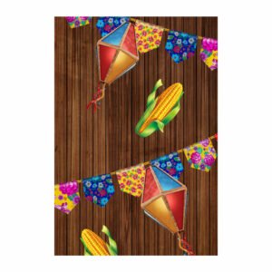 Painel de Festa Retangular 3D São João casadinho 1,50m x 2,20