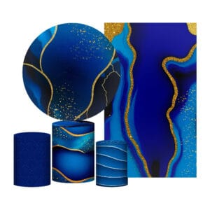 Kit Casado Mármore  Painel Redondo Trio Capas Cilindro Retangular Vertical Em Tecido