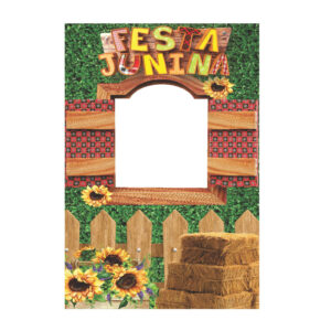 Painel de Festa Retangular Interativo 3D Festa Junina com Corte a Laser 1,50m x 2,20