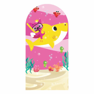 Painel De Festa Romano Decorativo Baby Shark Rosa - CLD667