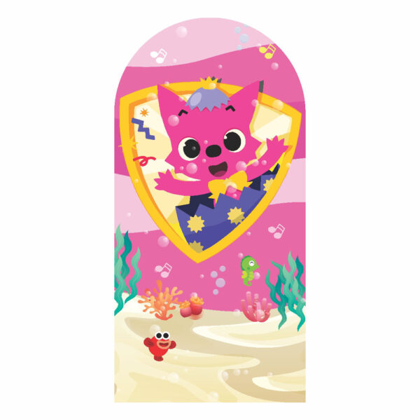 Painel De Festa Romano Decorativo Baby Shark Rosa - CLD667
