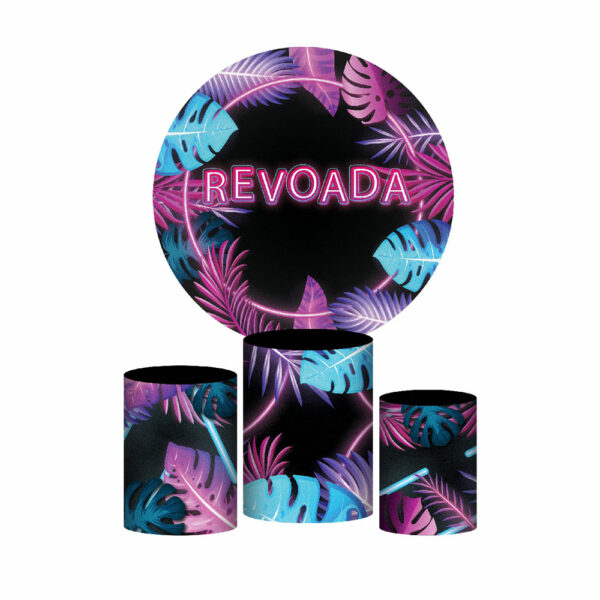 Trio Capa Cilindro + Painel Redondo 3D Revoada 1,50m Veste Fácil