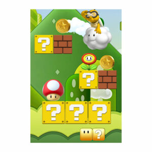Painel de Festa Retangular 3D Super Mario casadinho 1,50m x 2,20