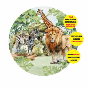 Painel Redondo 3D Safari  Abre Fácil 1,50m X 1,50m