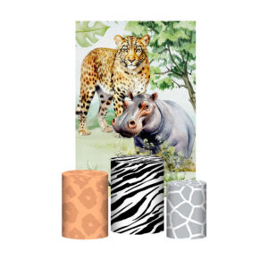 Kit Casado Safari Trio Capa Cilindro Retangular Tecido
