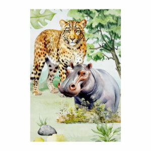 Painel de Festa Retangular 3D Safari casadinho 1,50m x 2,20